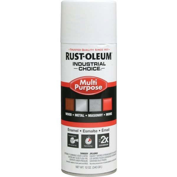 Rust-Oleum 12 Oz Industrial Choice Enamel Flat Spray Paint - White