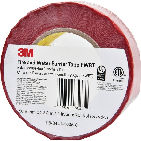 3m™ Fire And Water Barrier Tape, 2, Case Of 24