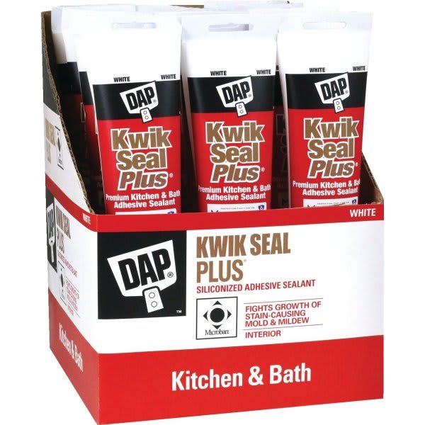 Dap 5.5 Oz Kwik Seal Plus Kitchen And Bath Caulk (White) (12-Count)