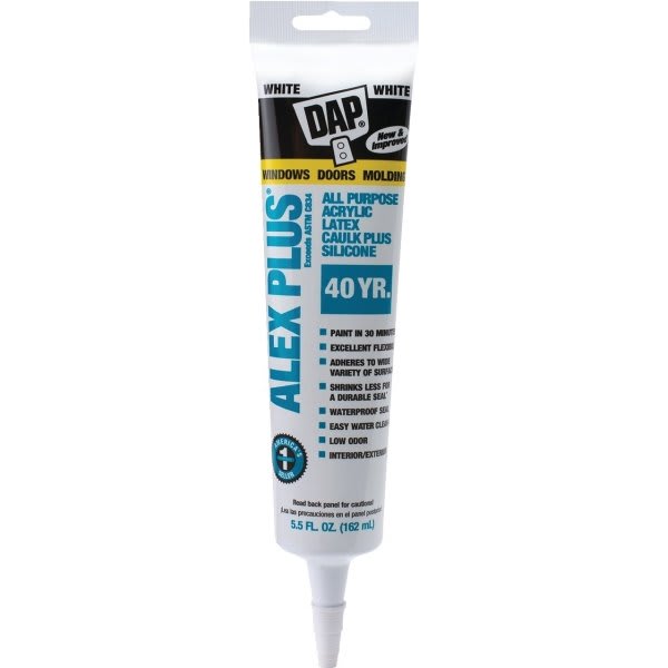 Dap 5.5 Oz. Alex Plus Siliconized Acrylic Caulk (White) (12-Count)