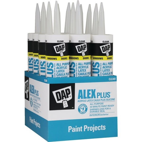 Dap 10.1 Oz. Alex Plus Siliconized Acrylic Caulk (Clear) (12-Count)