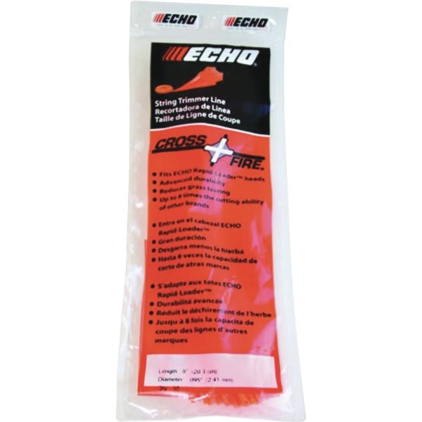 Echo Cross-Fire Precut Trimmer Line, .130" Dia X8"l, Package Of 50