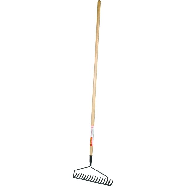 Corona 60" Garden Bow Rake, 16 Tines, 16" Tempered Head, Ash Wood Handle