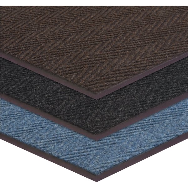 Apache Mills 2 X 3' Indoor Floor Mat Charcoal Apache Chevron Ribbed