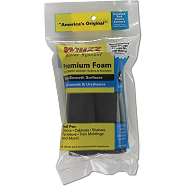 Whizz 25200 4" Premium Black Sponge Mini Roller Bulk, Package Of 100