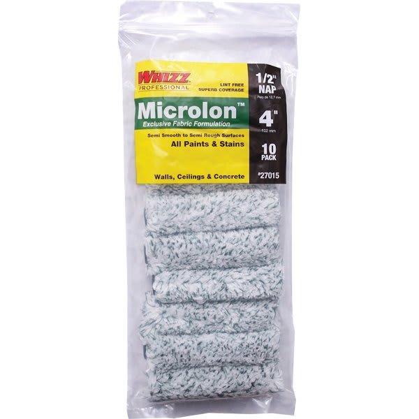 Whizz 27015 4" Microlon 1/2" Nap Mini Roller Cover, Case Of 10