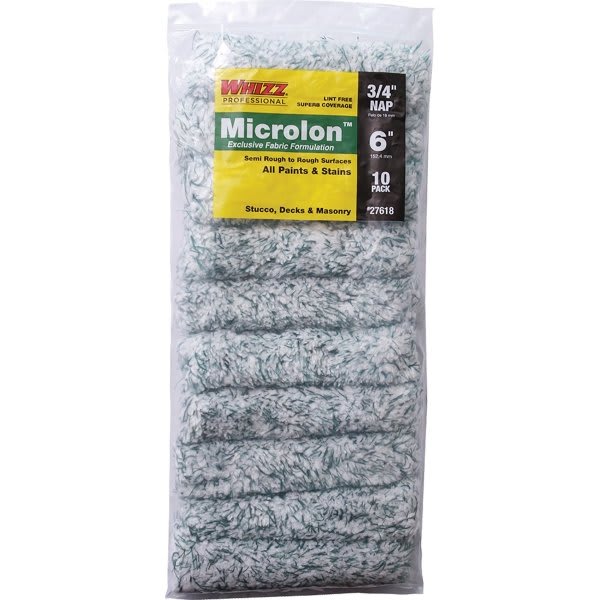 Whizz 27618 6" Microlon 3/4" Nap Mini Roller Cover, Case Of 10