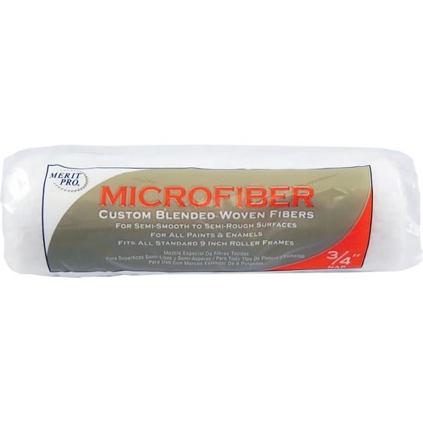 Merit Pro 00430 9" Microfiber 3/4" Nap Roller Cover, Case Of 3