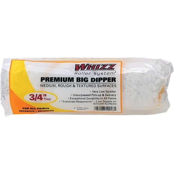 Whizz 52918 9" Premium Gold Stripe 3/4" Nap Cage Frame Roller Cover, Case Of 10