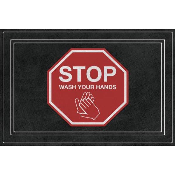Apache Mills Fashionables Deluxe Indoor/Outdoor Mat Stop Sign Wash Hands