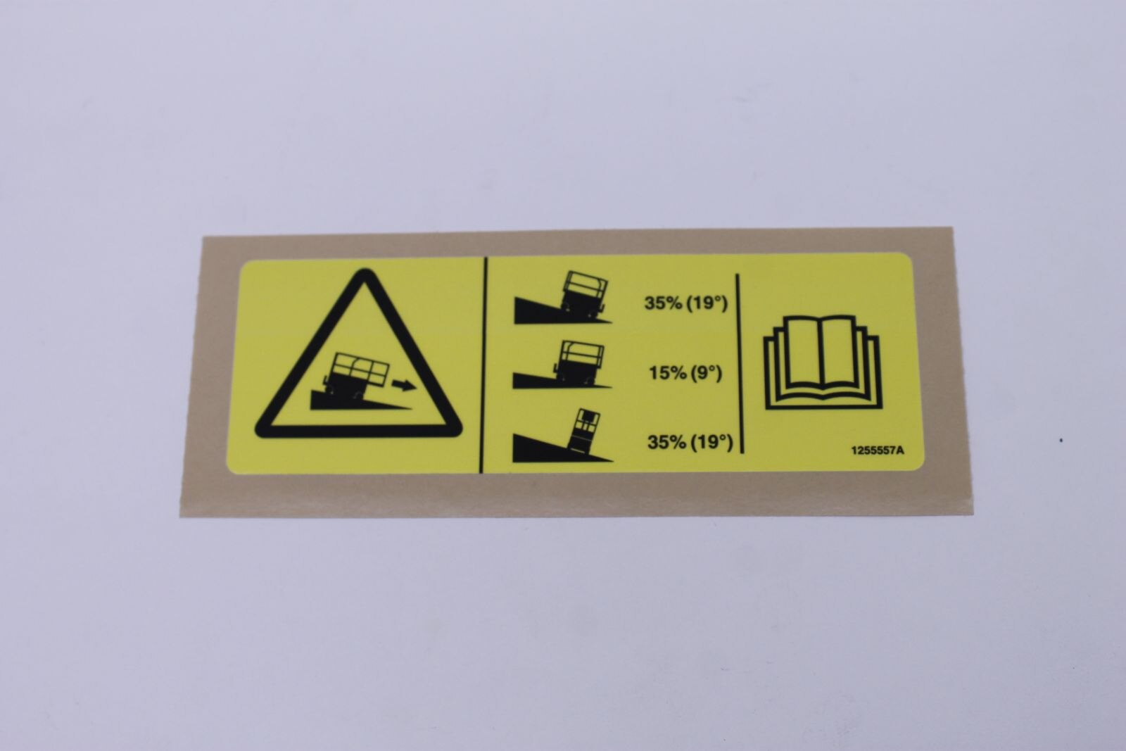 Genie Part # 1255557GT – Label, Runaway Hazard, Slope