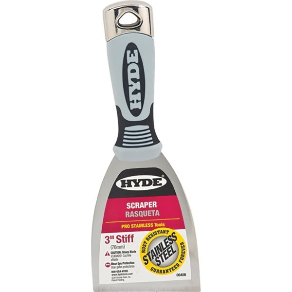 Hyde 06408 3" Pro Stainless Stiff Scraper Hammer Head, Case Of 5