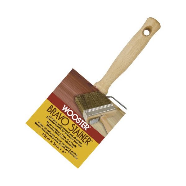 Wooster F5119 4" Bravo Stainer Bristle Polyester Stain Brush