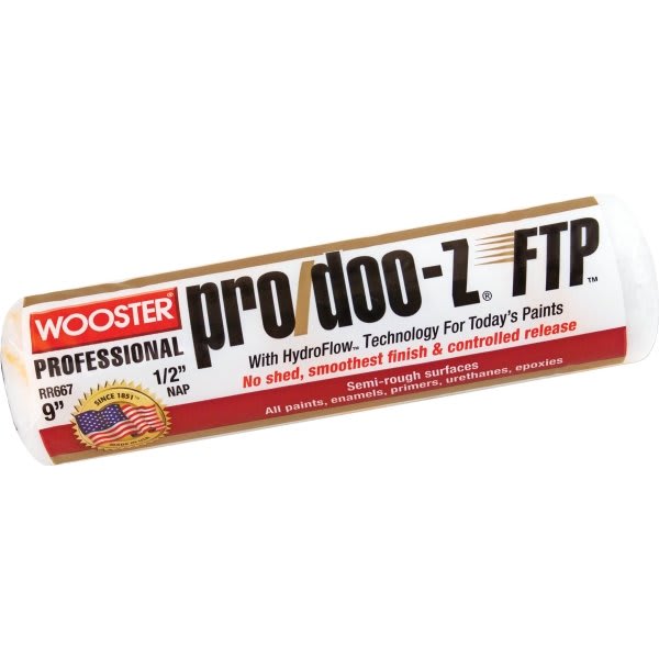 Wooster Rr667 9" Pro/Doo-Z FTP 1/2" Nap Roller Cover