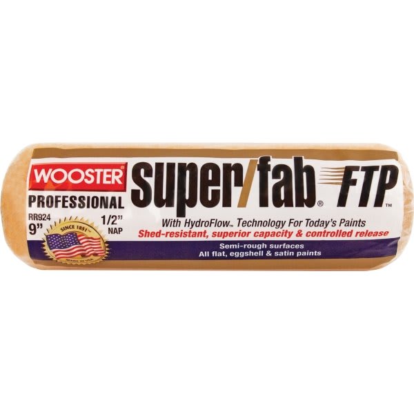 Wooster Rr924 9" Super/Fab FTP 1/2" Nap Roller Cover