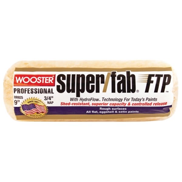 Wooster Rr925 9" Super/Fab FTP 3/4" Nap Roller Cover