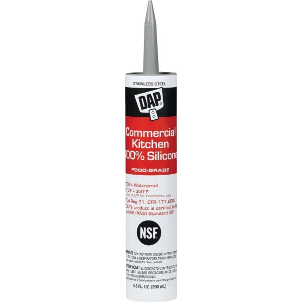 Dap 9.8 Oz Commercial Kitchen 100% Silicone Sealant (Stainless Steel) (12-Count)
