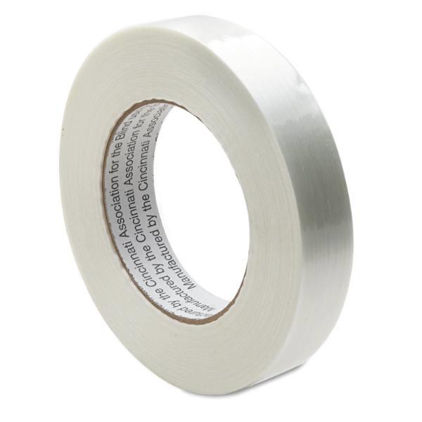 Skilcraft Filament/Strapping Tape, 3 Core, 1 X 60 Yds, White