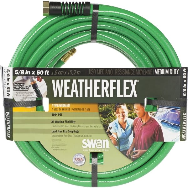 Swan Weatherflex™ Garden Hose Medium-Duty 5/8" 50' Length