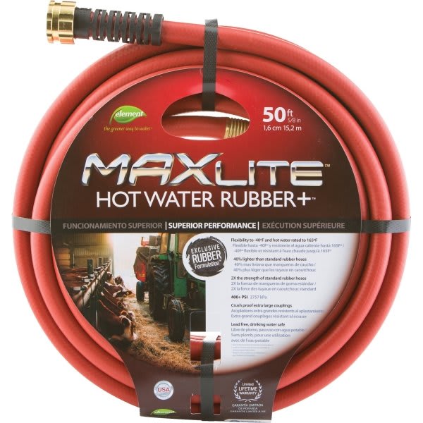 Swan Element Hot Water Garden Hose Professional Grade 5/8" 50' Length