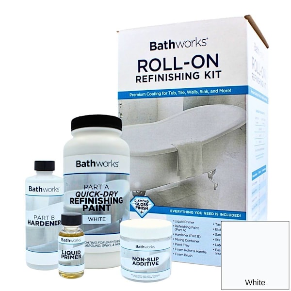 Bathworks Premium 22 Oz Quick Dry Refinish Kit With Slip Protection, White
