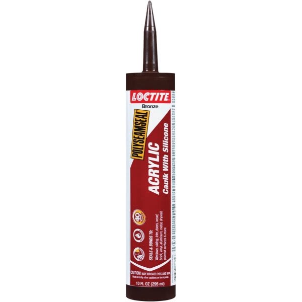 Loctite 10 Oz Polyseamseal Bronze Acrylic Caulk, 12cc Silicone, Package Of 12