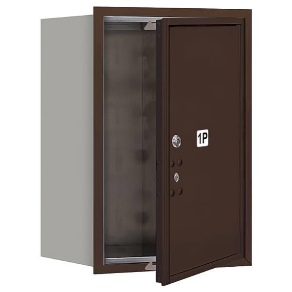 Salsbury Industries Recessed Mount 4c Horizontal Mailbox, Column, 1 Pl6, Bronze