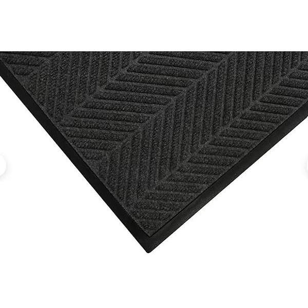 M+a Matting Waterhog Eco Elite Classic Mat Black Smoke 4' X 6',cleated Backing