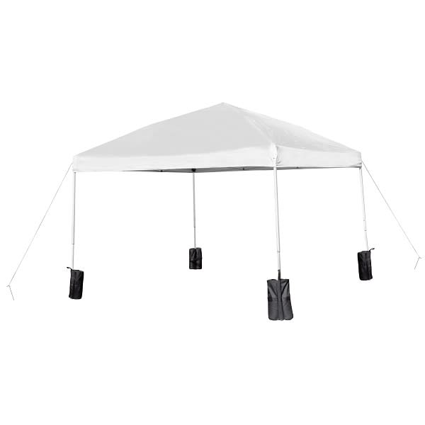 Flash Furniture 10'X10' White Pop Up Canopy Tent With Wheeled Case