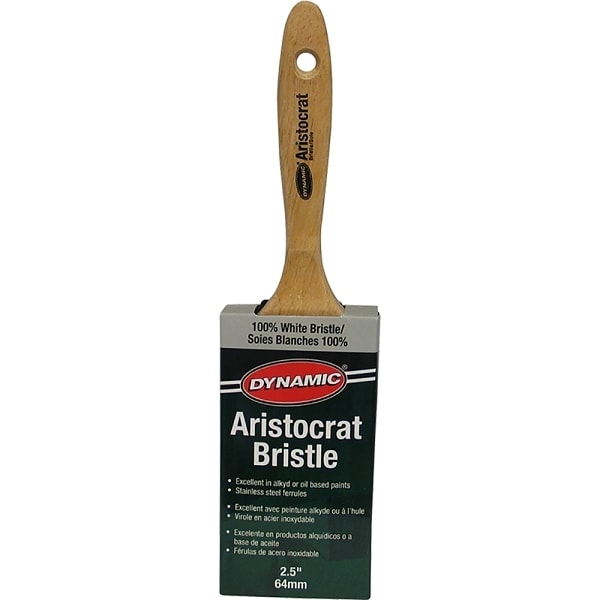 Dynamic 21550 2-1/2" 64mm Aristocrat Flat White Bristle Brush