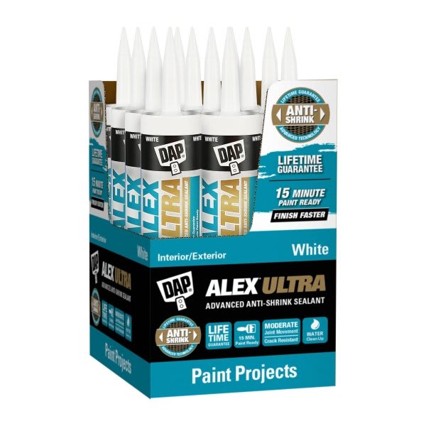 Dap Alex Ultra 10.1 Oz. White Advanced Anti-Shrink Sealant, Case Of 12