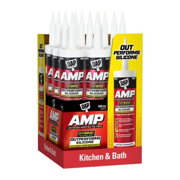 Dap Amp Modified Polymer 9 Oz. White Kitchen And Bath Sealant, Case Of 12