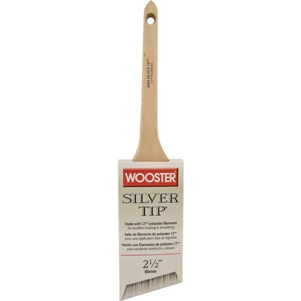 Wooster 5224 2-1/2" Silver Tip Thin Angle Sash Brush, Package Of 6
