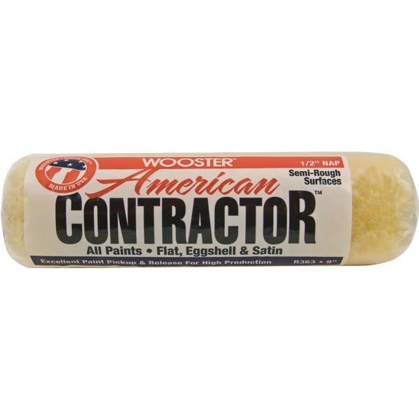 Wooster 9" American Contractor Roller Cover Side Stack, 1/2" Nap, Package Of 100