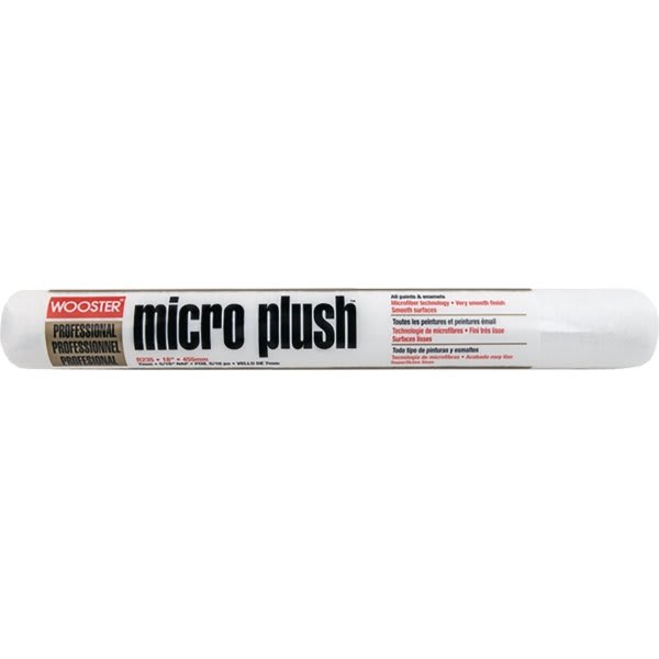 Wooster R235 18" Micro Plush 5/16" Nap Roller Cover, Package Of 6