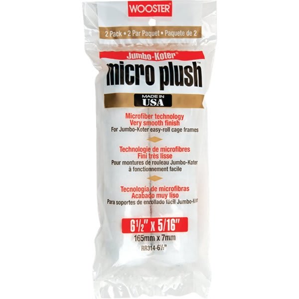 Wooster 6-1/2" Jumbo-Koter Micro Plush Mini Roller Cover 5/16" Nap Package Of 12