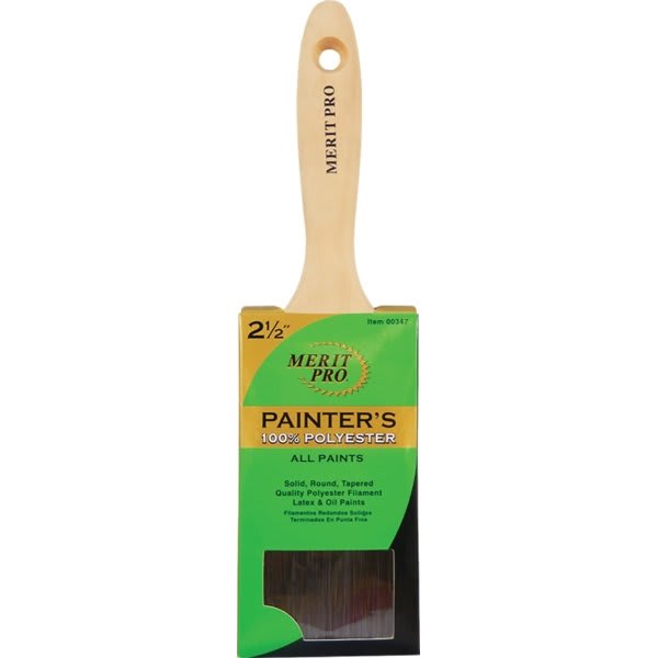 Merit PRO 00347 2-1/2" Painter'S Professional Beavertail Brush, Package Of 12
