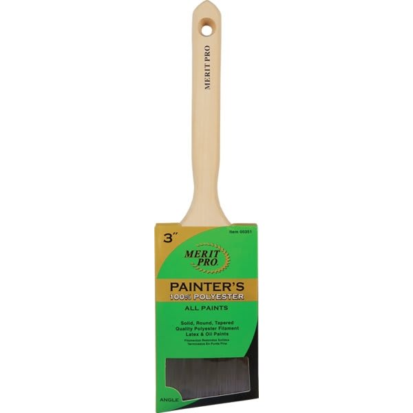 Merit PRO 00351 3" Painter'S Professional Angle Sash Brush, Package Of 6
