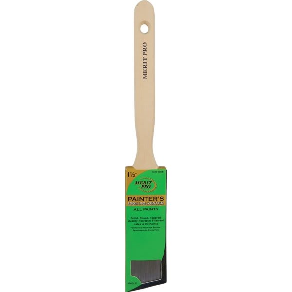 Merit PRO 00081 1-1/2" Painter'S Professional Angle Sash Brush, Package Of 12