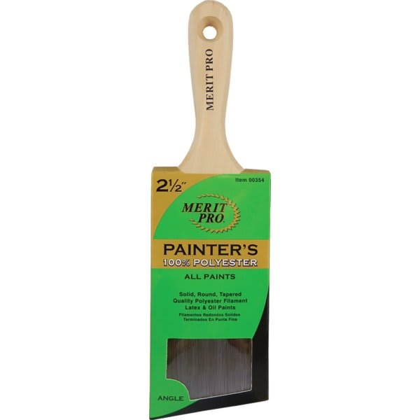 Merit PRO 2-1/2" Painter'S Professional Angle Short Handle Brush, Package Of 12