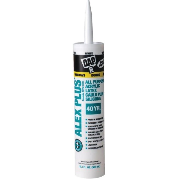 Dap Alex Plus 10.1 Oz White Acrylic Latex Caulk Plus Silicone