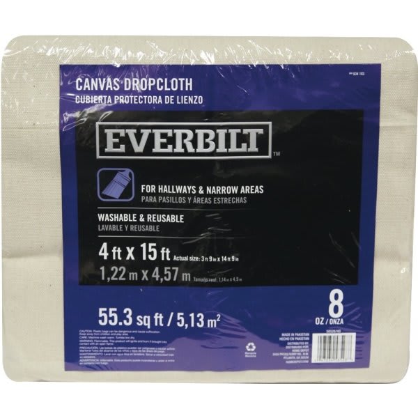 Everbilt 4 Ft. X 15 Ft. 8 Oz. Heavyweight Canvas Drop Cloth Runner