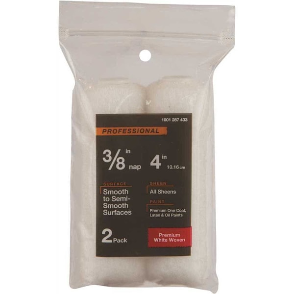 LINZER 4 X 3/8 In White Woven Mini Paint Roller Package Of 2