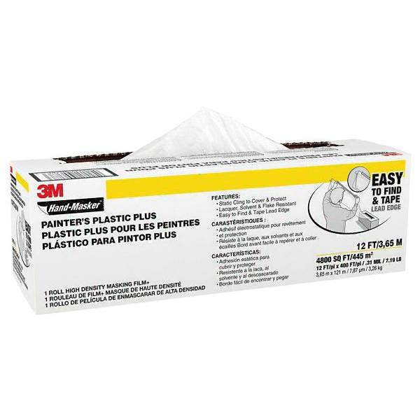 3M Hand-Masker 400 Ft X 12 Ft X 0.31 Mil Painter'S Plastic Plus