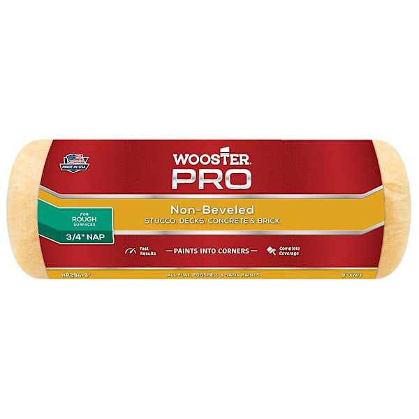 Wooster 9 In X 3/4 In Pro High Density Knit Non-Beveled Roller Cover