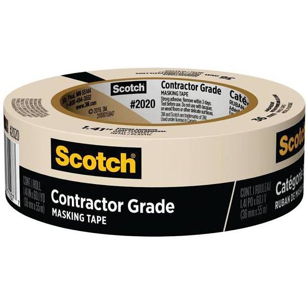 3m 1.41 In X 60.1 Yds Multi-Surface Contractor Grade Tan Masking Tape