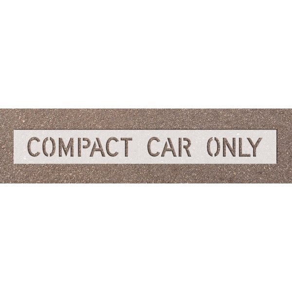 Stock Complete Word Parking Stencil - Compact Car Only, 4 Letters