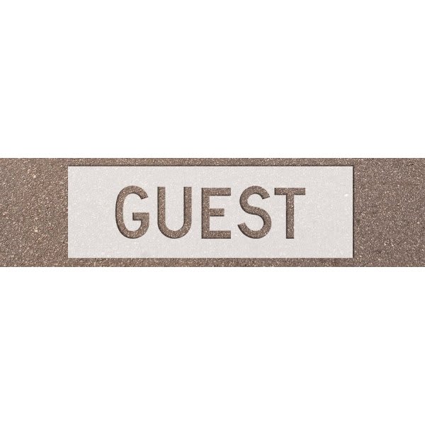 Stock Complete Word Parking Stencil - Guest, 10 Letters