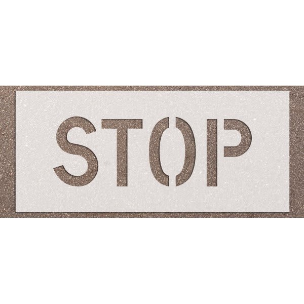 Slow Complete Word Parking Stencil