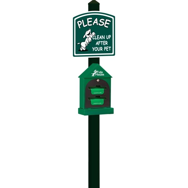 Fido House 8 Ft. Select Kit Pet Waste Station (Green/Black)
